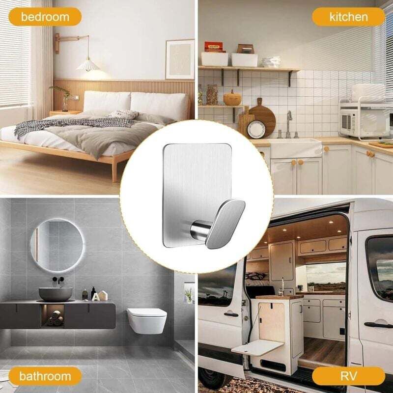 Ganci Adesivi Murali Appendiabiti in Metallo Impermeabile Antiruggine Porta Manteau Senza Trapano Per Asciugamano Cucina Bagno Porta Nero Pezzi | Leroy Merlin
