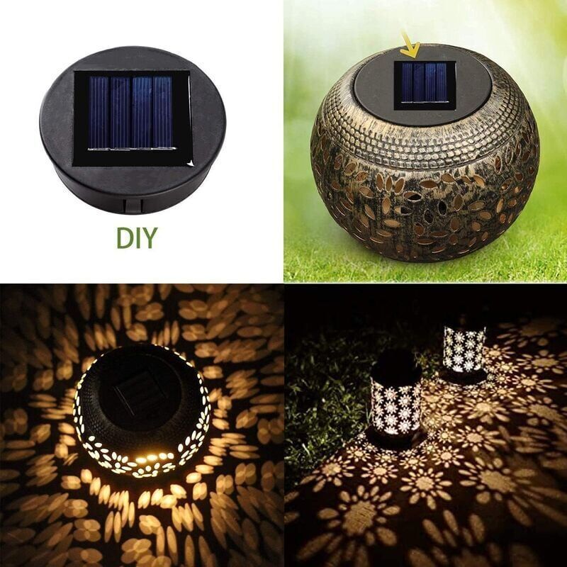 Adiwo 6 Pezzi Lanterna Solare da Esterno Parti di ricambio, Catena luminosa da 2 m con 20 LED, Viene fornito con 6 maniglie, Lanterne Solari esterno Barattolo di vetro Luci Solari Giardino