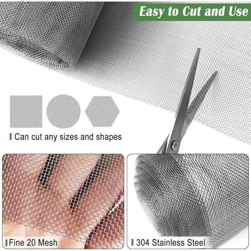 Rete Metallica Rame 50x50cm YINLUCK Rete Metallica In Rame 50x50 Cm (1 Pezzo) - 10-200 Maglie, Resistente E Pieghevole For Fai Da Te, Zanzariere, Schermatura Del Segnale E Pulizia Di Pentole(40 Mesh