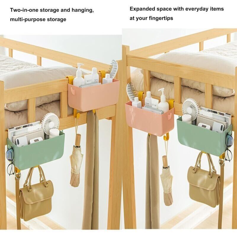 FUNYU Comodino, letto a castello da appendere sotto il letto, borsa organizer con 8 tasche per dormitorio universitario, sponde letto ospedaliero, campeggio