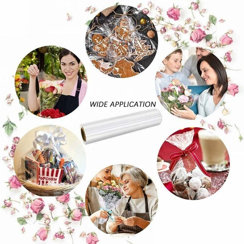 Cellofan Per Alimenti Rotolo Carta Cellophane Trasparente 80cm X - Foto 5