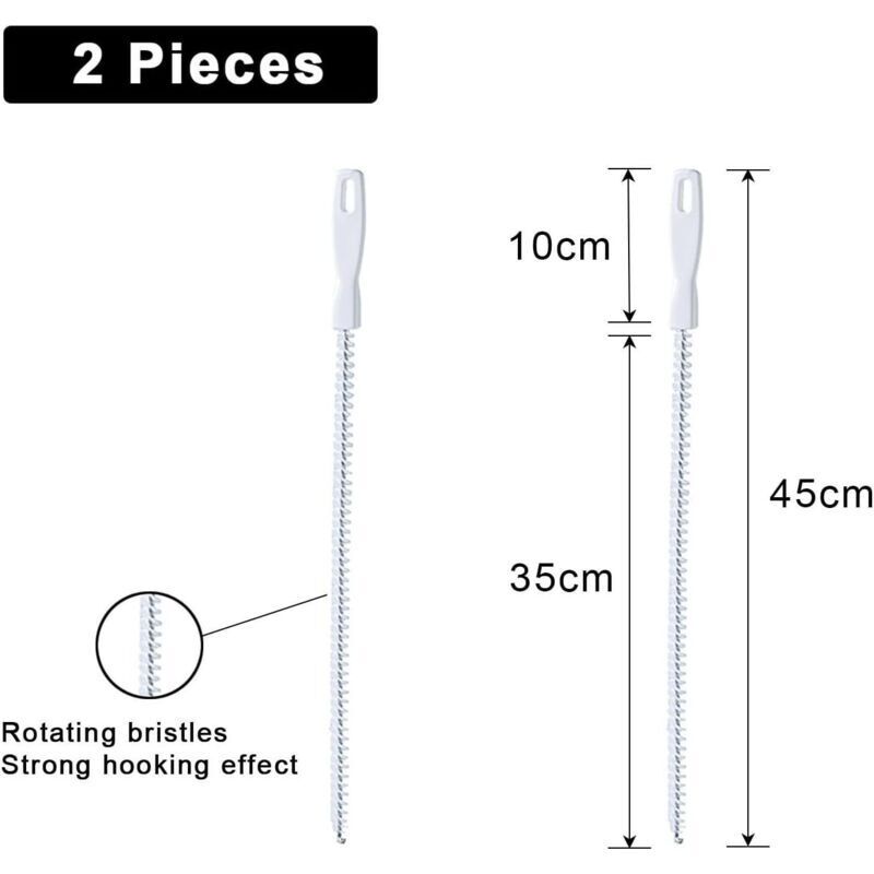 Spazzola per pulizia tubi di 45cm, spazzola peli bagno con
