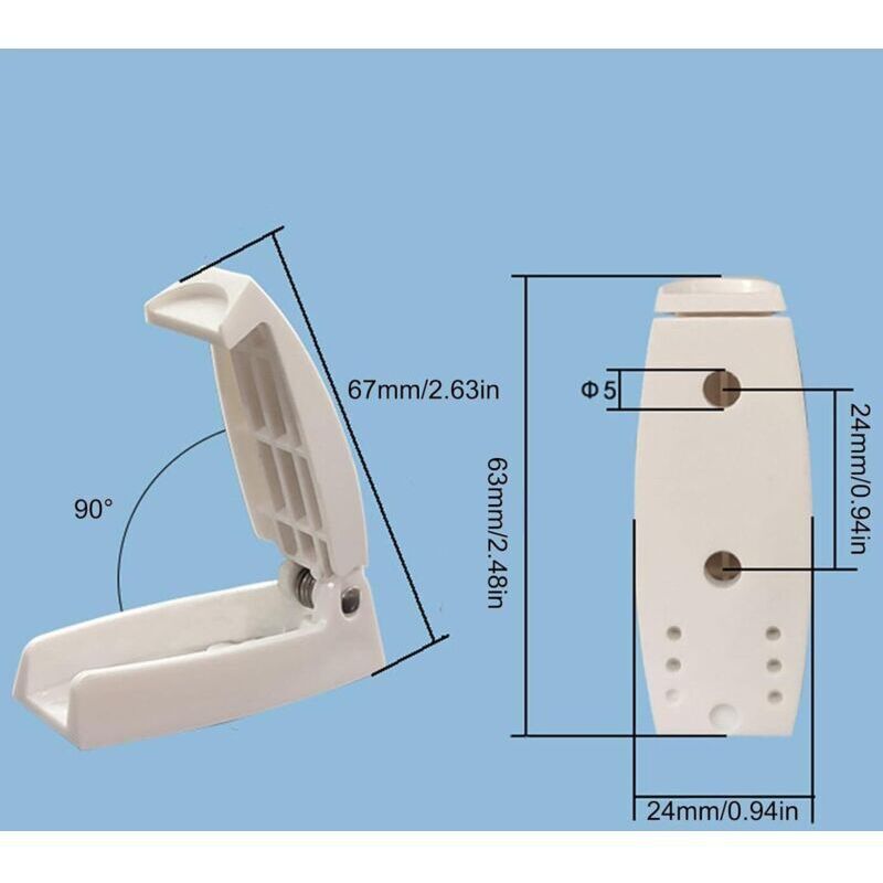 5 Ganci Fermo Porta Per Camper E Roulotte In ABS Bianco - Chiusura A Molla, Facili Da Installare, Supporto Antiapertura