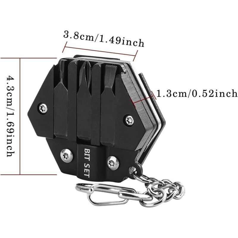 Multitool 20 In 1 A Forma Di Moschettone - Portachiavi Con Cacciavite, Lama, Chiave Esagonale, Apribottiglie - Per Campeggio E Outdoor - 4