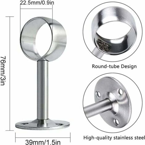 IPEAK Staffe Per Asta Tenda In Metallo - Set Da 2 - Supporto 28 Mm - Fino A 4,9 Kg Di Portata - Rame