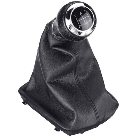 Motoforti 6 Pomello del Cambio Manuale a 6 Velocità con Copertura, Leva del Cambio, per Audi A3 8P 2003-2013, Finta Pelle in Plastica, Tono Cromato Argento Rosso Nero