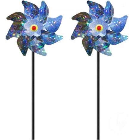 Girandola Da Giardino Extra Large In Metallo 231 Cm - Decorazione Da Esterno A Forma Di Loto Con Paletto - Resistente Ruggine E UV - Blu