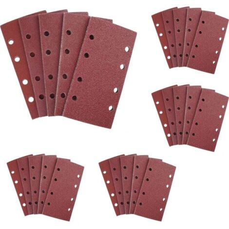 100 Fogli Carta Vetrata Orbitale 125 Mm – Grana 100 X 60, 8 Fori, Velcro, Per Levigatrice Da 5 Pollici