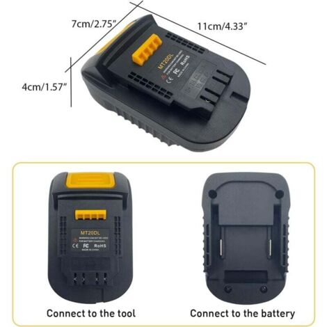 Adattatore per batteria parkside - convertitore x20v team, ioni di litio, universale per fai da te, utensili elettrici, giocattoli, portabatteria (cavo 20 cm