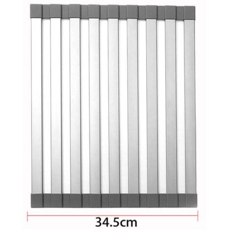 Cestello Scolapiatti Per Lavello, Scolapiatti Per Lavello Da Cucina – Ripiano Arrotolabile Ripiano Per Lavastoviglie Arrotolabile Resistente Al Calore 19 Tubi Facili Da Riporre 33 X 45 X 1 Cm G 85391155