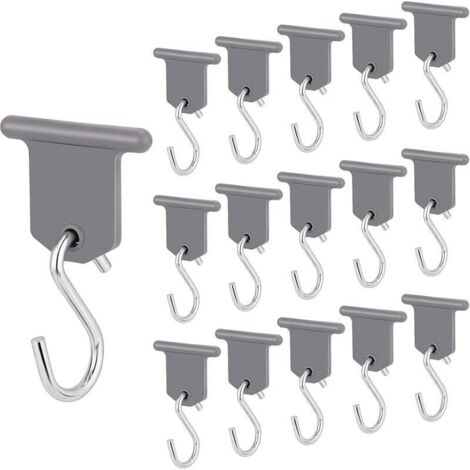 16 Paia Di Ganci Per Tenda Da Sole, Accessori Per Tenda Da Sole Per Camper, Ganci A Forma Di S Facili Da Installare Per Camper Roulotte Interni Ed Esterni Tende Di Natale Grigio 87839238