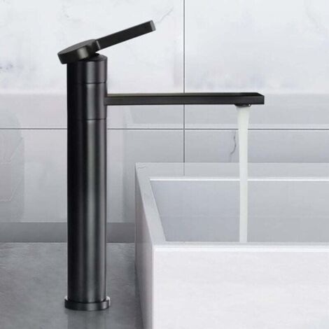 SHANFO Rubinetto Bagno Lavabo Alto, Miscelatore Lavabo Bagno Girevole a 360°, Monocomando Rubinetto Lavandino Bagno, Rubinetto per Lavabo, Bianco, 7M6OK-T