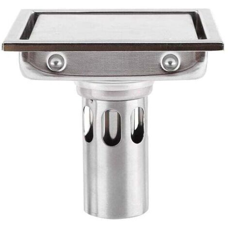 Scarico Doccia Quadrato In Acciaio Inox 304 Con Inserto Piastrellabile – 15x15 Cm – Finitura Placcata Nero