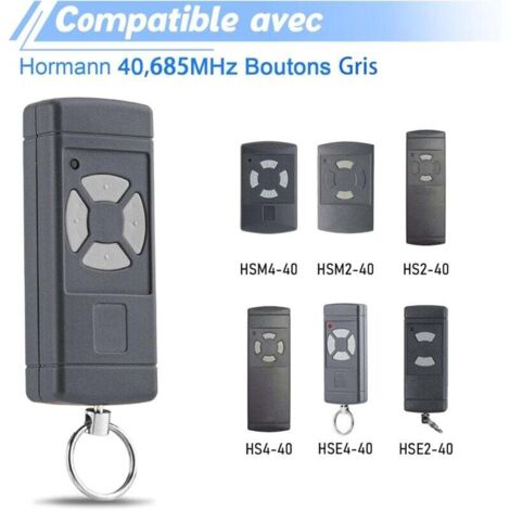 Trasmettitore manuale per porta del garage, 1 pezzo HSE4 40,685 MHz, telecomando universale per apriporta del garage Hörmann HSM4-40, HSE2-40, HSE4-40, HS2-40, HS4-40, azionamento della porta del