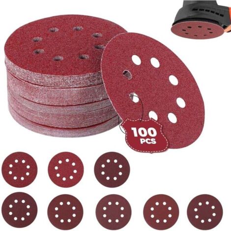 Flintronic 120 Pezzi Dischi Abrasivi 125 Mm – Grana 60/80/100/120/150/180/220/240/320/400/600/800 Per Levigatrice Orbitale