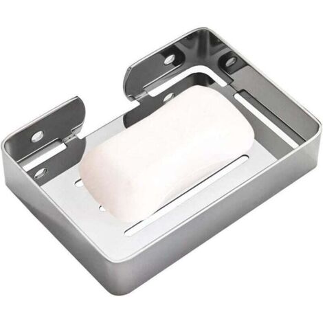 Porta Sapone Metallico Con Griglia Drenante E Salvasapone In PVC | Antiruggine Per Bagno E Cucina | Design Moderno, Asciuga Velocemente, Regalo Utile - 4