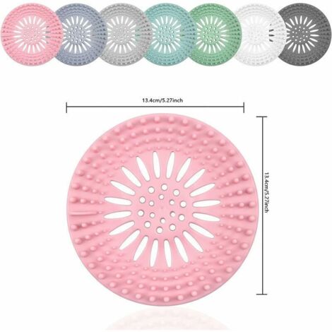 Confezione da 7 filtri per capelli in silicone, copri scarico doccia