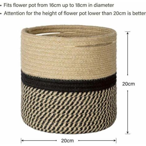 Set di 3 cestini per mensole in corda di cotone Cesto decorativo per