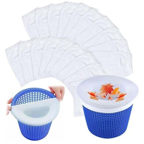 Set Di 20 Calzini Filtranti Per Skimmer Piscina, In Nylon Resistente E Riutilizzabili. Perfetti Per Catturare Foglie, Insetti E Detriti, Proteggendo Il Sistema Di Filtraggio. Facili Da Installare, Misura 20x12 Cm. - 3
