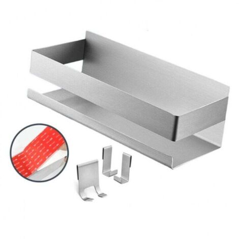 Portaspazzolino Elettrico In Alluminio A Parete - Mensola Con Doppia Fessura, Adesivo Senza Fori, Con Fori Di Scarico, Per Bagno E Cucina