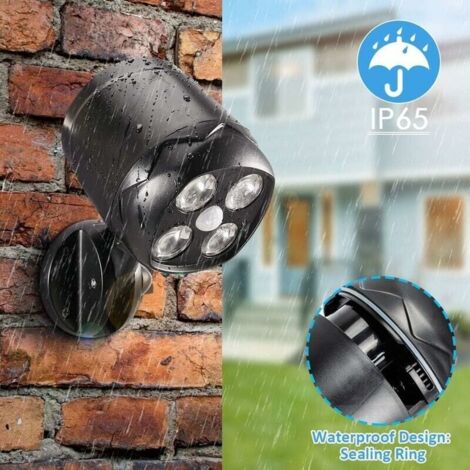 Lampada Solare Da Esterno, Proiettore Solare Da 64 LED 3000 MAh Con Sensore Di Movimento Lampada Da Parete Di Sicurezza Solare 600lm Ip65 90496668 - Foto 8