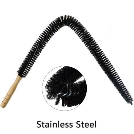 Set Spazzola Per Bottiglie In Silicone Con Manico In Bambù - Delicata E Antigraffio, 31.5 Cm
