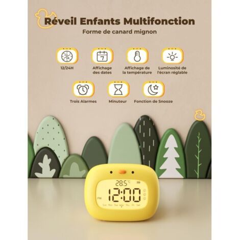 Sveglia Digitale Con Display LCD Retroilluminato - Temperatura, Calendario, Snooze, Batterie AAA Non Incluse - 3