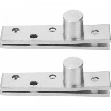 Bisagras de puerta giratorias de 360 grados, 2 piezas, bisagras pivotantes ocultas de acero inoxidable, 75 x 18 mm, parte superior de la página (pasador excéntrico)