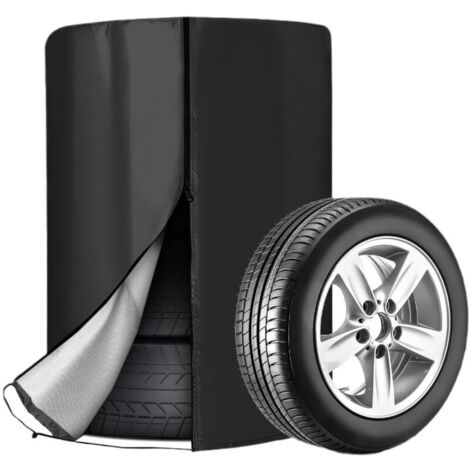 Funda para neumáticos de coche (73 x 110 cm), impermeable y antipolvo, para 4 estaciones, tela Oxford 210D, color negro (1/4)