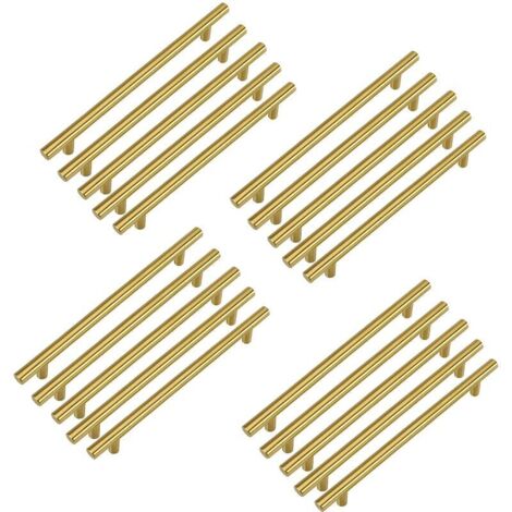 20 tiradores dorados para armarios de cocina, 128 mm, de acero inoxidable, de acero inoxidable. (1/4)