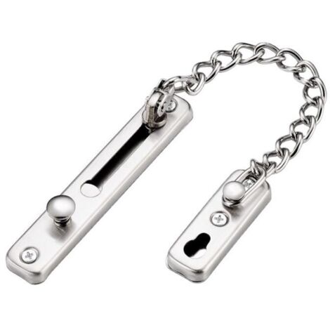1 cadena de puerta antirrobo, cerradura de puerta antirrobo, cerradura de puerta de acero inoxidable, cerradura de puerta corredera con 4 tornillos (1/4)