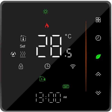 Termostato inteligente para el hogar, termostato Wi-Fi programable semanalmente, termostato inalámbrico de bajo consumo con control por aplicación para calefacción por suelo radiante.