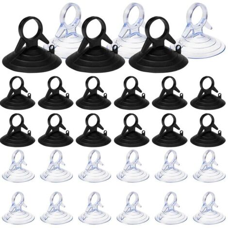 30 ventosas para visera solar, ventosa de 45 mm sin gancho, ventosas de PVC, mini ventosas, transparentes y negras, ventosas para ventana. (1/4)