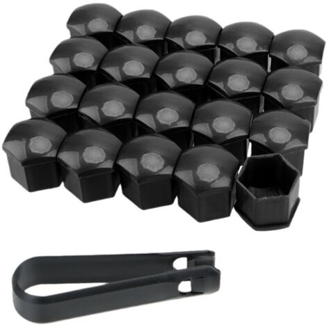 20 tapas para tuercas de rueda de Ø 17 mm, tapas para tuercas de rueda para conversión de coche, tapas universales con herramienta de conversión de coche (1/4)