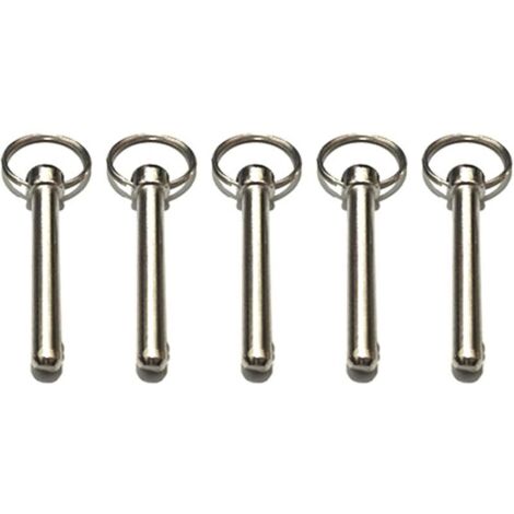 Paquete de 10 pasadores de liberación rápida, 8 mm, pasador de bloqueo con extremo de bola con resorte, accesorios de bloqueo, hardware marino, pasador de capota bimini, diámetro 8 mm, longitud total