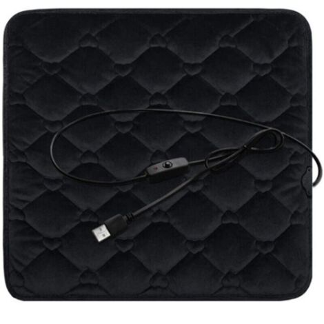Almohadilla térmica USB para coche, almohadilla térmica eléctrica de 5 V, funda antideslizante para silla, cálida silla de oficina de invierno, sofá de casa (1/4)