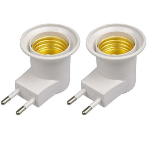 Adaptador convertidor de enchufe tipo UE con casquillo E27 para lámpara LED con botón de encendido/apagado (1/4)