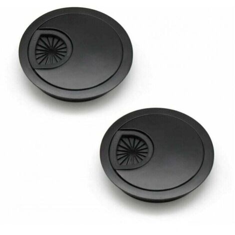 Tapa pasacables para escritorios y encimeras, 60 mm, color negro, 2 piezas (1/4)