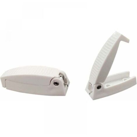 Ganchos para remolque de RV (paquete de 2), ganchos de almacenamiento para RV, material duradero y fácil instalación, remolque de RV, color blanco (1/4)