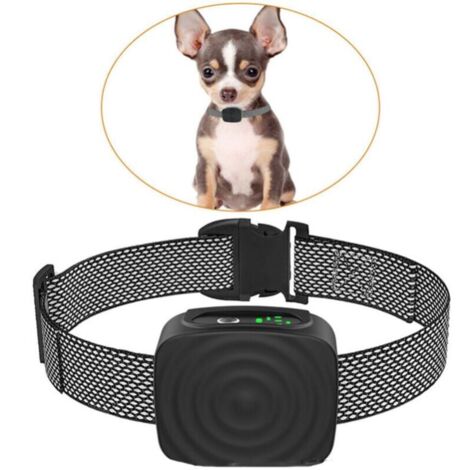 Collar para perros pequeños y medianos (2,2-7,8 kg), recargable, antiladridos, sin descargas, con sensibilidad y resistencia ajustables. (1/4)