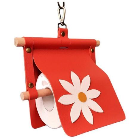 Portarrollos de papel higiénico rojo rústico de pared con gancho para puerta corredera. Portarrollos de papel higiénico para baño, caravana, camping y casa rural. Dispensador de papel higiénico decora