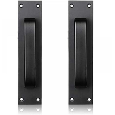 Manija de puerta de aleación de aluminio, manija de puerta de aluminio montada en vidrio y manija de puerta de cocina de plástico (negra) (1/4)