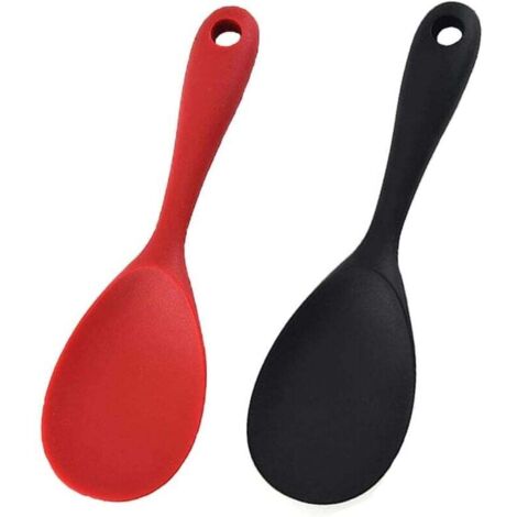 2 cucharas de arroz de silicona con revestimiento antiadherente, cuchara de arroz de silicona, cuchara de arroz para arroz de la olla a presión, puré de papas (1/4)