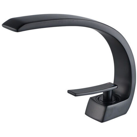 Grifo cromado, grifos de lavabo pulidos, grifo mezclador de baño, grifo de lavabo de latón, mezclador de lavabo de un solo orificio, grifo de grúa, fácil de instalar (1/4)