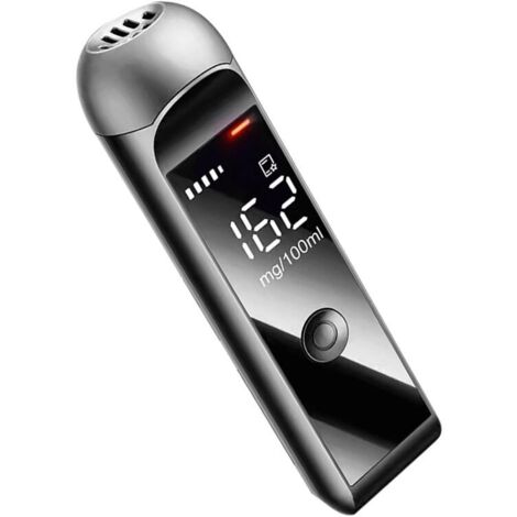 Alcoholímetro, analizador de aliento con pantalla LED, alcoholímetro de precisión profesional, herramienta de análisis de aliento para uso personal (negro) (1/4)