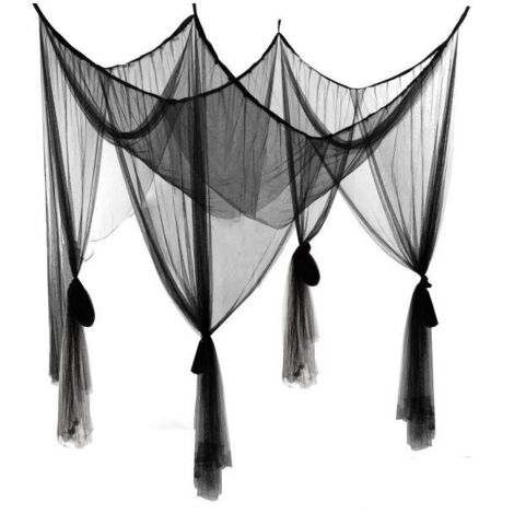 Mosquitera para camas individuales y dobles. Excelente ventilación, malla densa. 190 x 210 x 240 cm (negro).