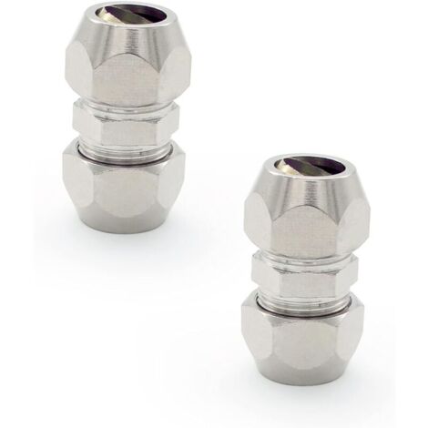 Racores de gas verde oliva, conector de manguera neumática plateado, conector rápido de doble tubo recto niquelado de cobre, adecuado para fontanería y compresores de aire (10 mm) (1/4)