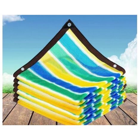 Vela de sombra para patio de 4 x 4 m, red de sombra rectangular, pantalla de privacidad para balcón, tela de sombra de protección solar de 12 pines para patio y balcón (1/4)