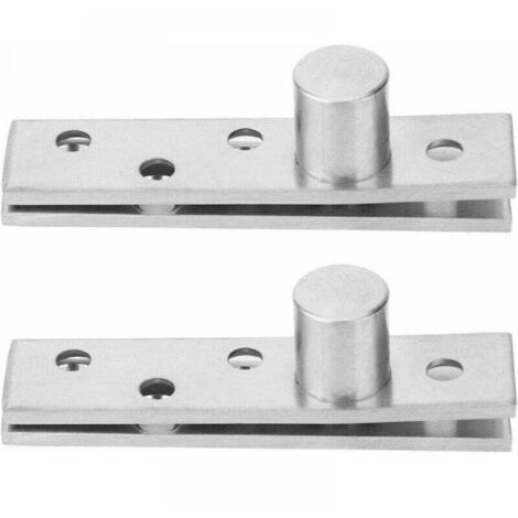 Bisagras de puerta giratorias de 360 grados, 2 piezas, bisagras pivotantes ocultas de acero inoxidable, 75 x 18 mm, parte superior de la página (pasador excéntrico)
