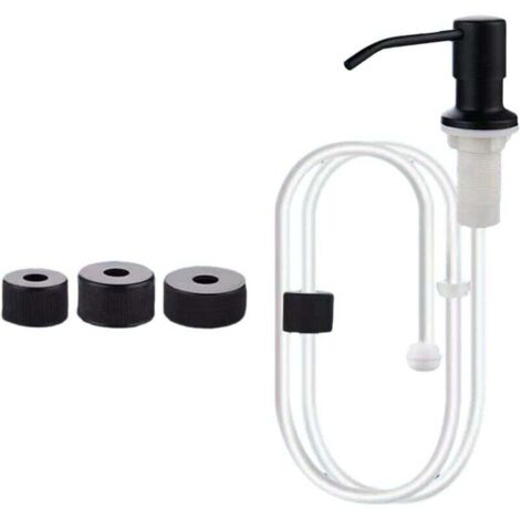 Kit de tubo de extensión para dispensador de jabón de fregadero de cocina, dispensador de jabón empotrado, dispensador de loción, color negro (1/4)